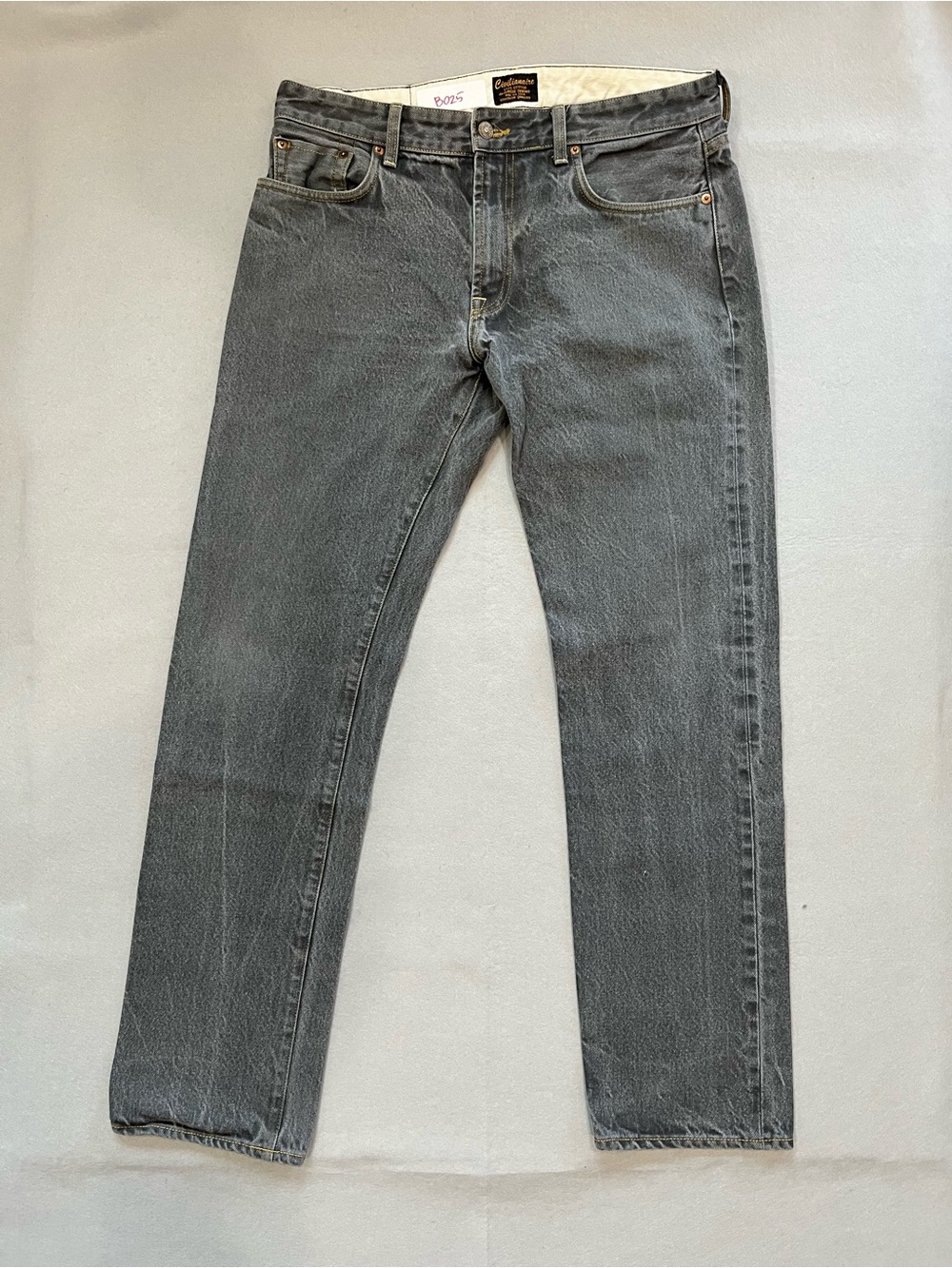 Civilianaire Men's Gray Japanese Selvage Slim 5-Pocket Jeans Zip Made in USA